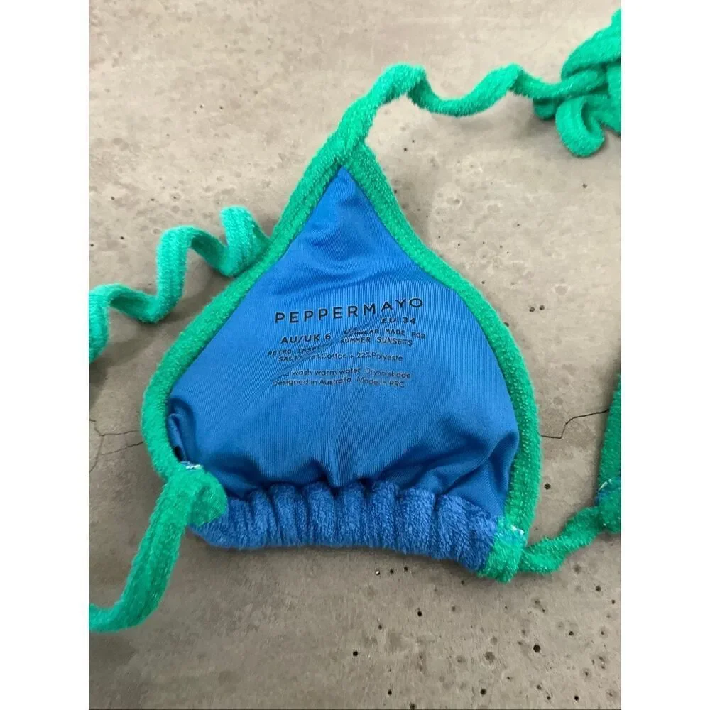 Peppermayo Terry Bikini Set | Blue and Green size 2